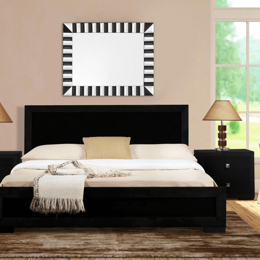 Black Wood King Platform Bed