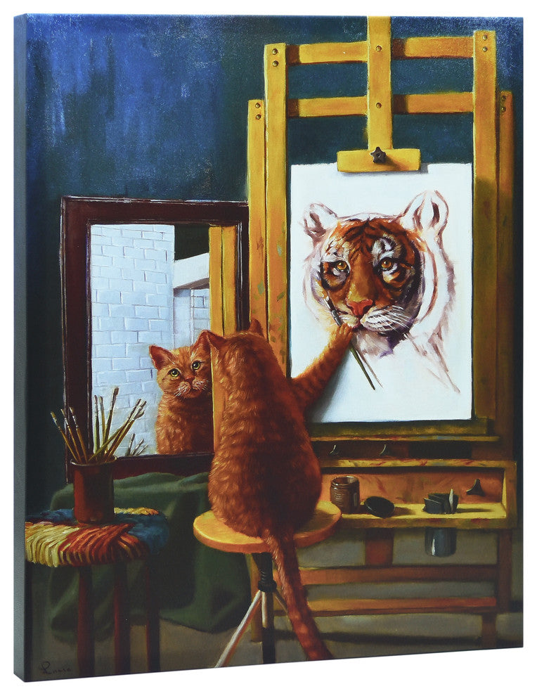 "Norman Catwell" Cat Wall Art, Graphic Art Print on Wrapped Canvas