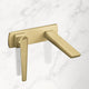 Nia Luxury Wall-Mount Bathroom Faucet, Brushed Gold, Without pop-up drain