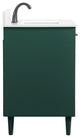 Home Living Modern Natural Oak-Light Bathroom Vanity, Green, 36"