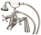 Vintage Classic Deck Mount Tub Faucet With Handshower, Brushed Nickel