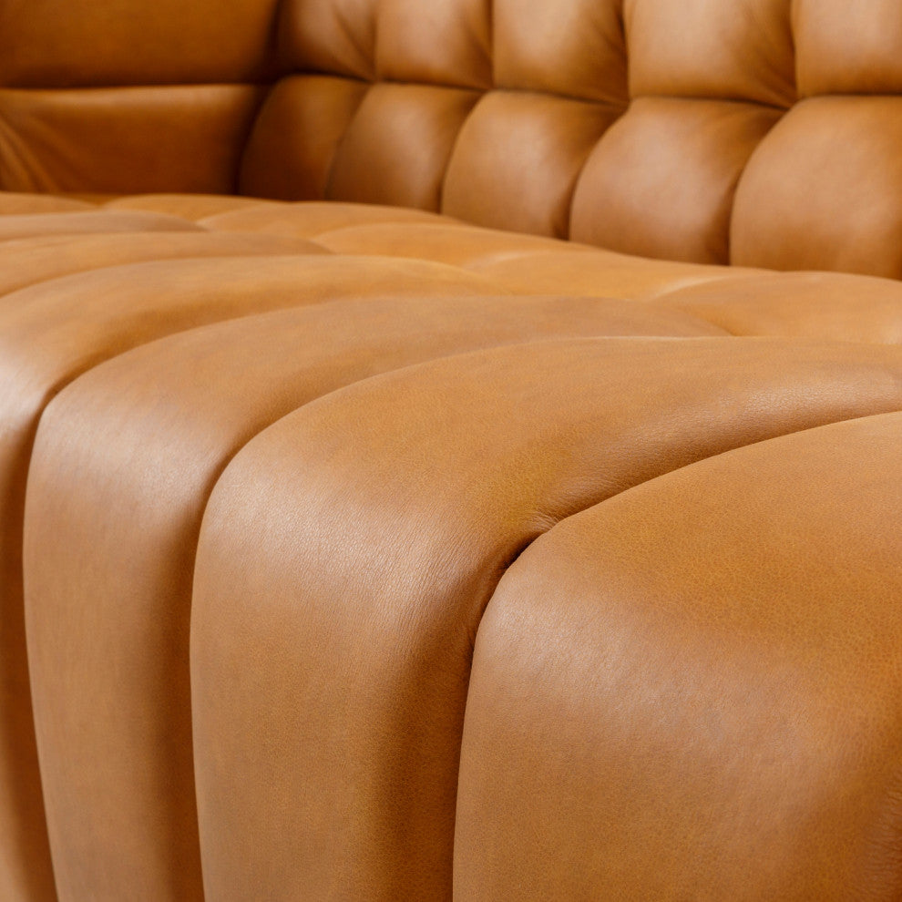 Grenoble 29"H x 94"W x 34"D Sofa, Brown, 100% Leather