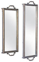 Mirror Tray, 2-Piece Set, 22.25"Lx8"W, 28.25"Lx8.25"W Iron/Glass