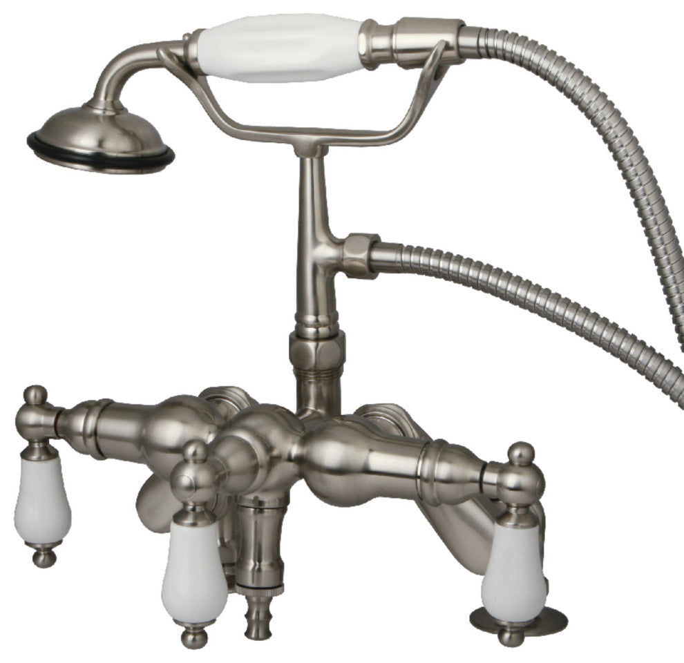 Kingston Brass Adjustable Center Deck Mount Tub Faucet, Brushed Nickel