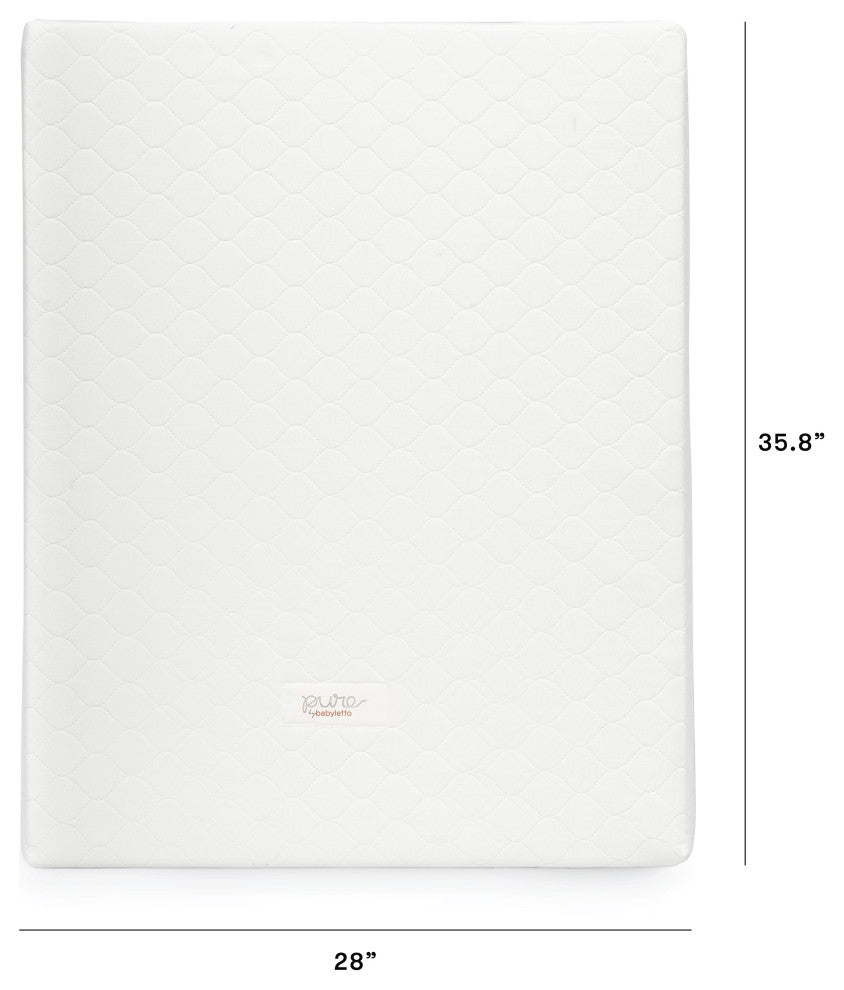 Pure Core Midi Crib Mattress With Hybrid Quilted Waterproof Cover, Lightweight
