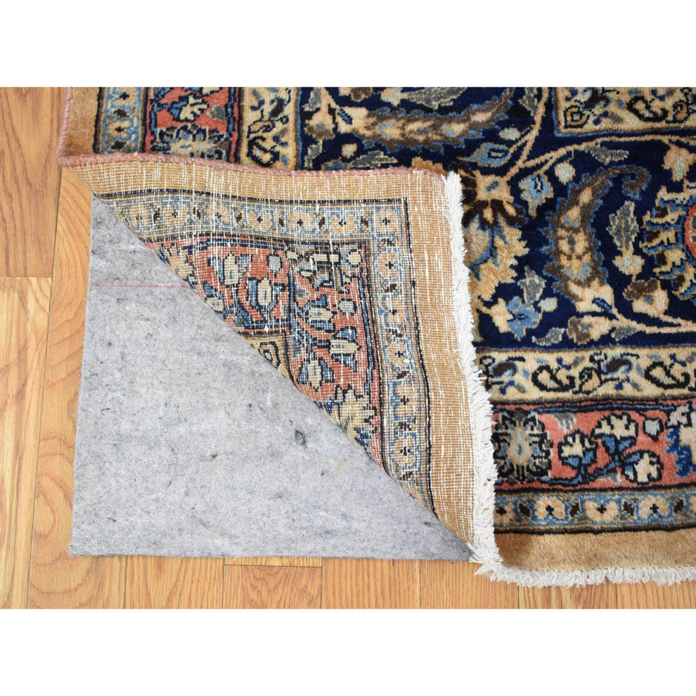 Ivory Antique Persian Mashad Hand Knotted 100% Wool Oversized Rug 11'9" x 16'4"