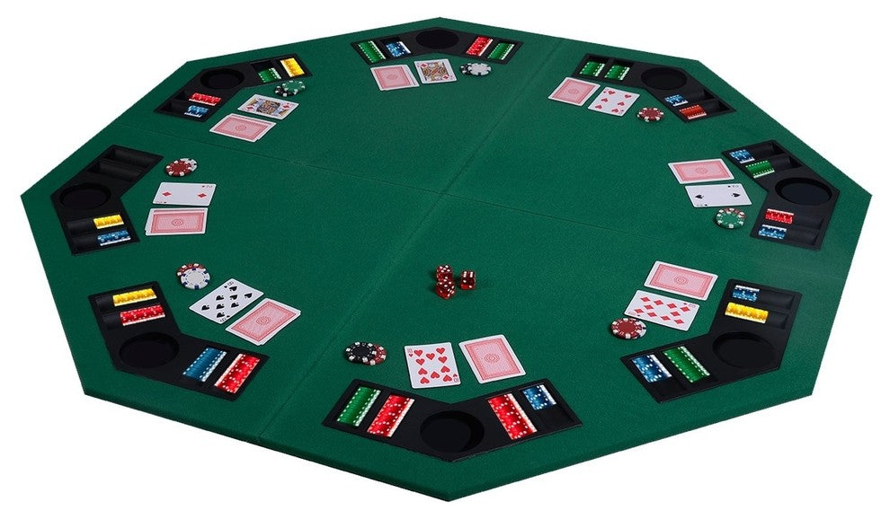 Modern 48" 8 Players Octagon Fourfold Poker Table Top