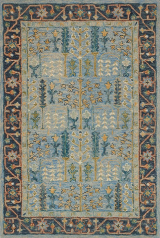 Victoria Rug, Light Blue/Dark Blue, 2'3"x3'9"