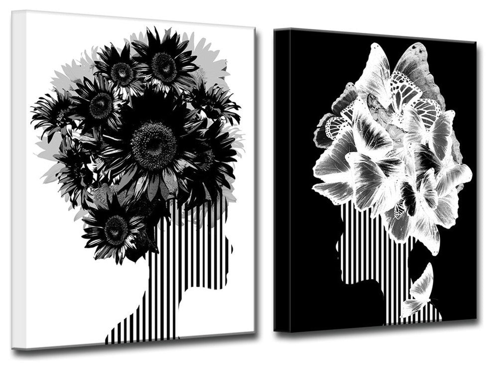 Wrapped Canvas 'Mod Swag II' 2 Piece Wall Decor, 2-Piece Set, 20"x32"