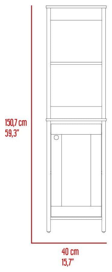 DEPOT E-SHOP New Haven Linen Cabinet, Light Gray