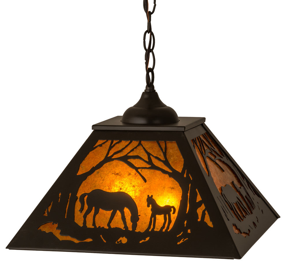 16Sq Mare & Foal at Dawn Pendant