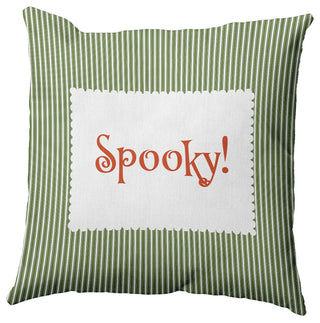 Halloween Spooky Ticking Accent Pillow, Scallion, 18"x18"