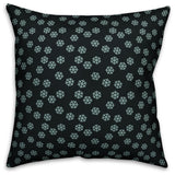 Blue Snowflakes Pattern Throw Pillow, 16"x16"