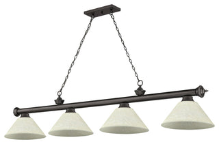 Z-Lite 2306-4-AGM14 Cordon 4 Light 14"W Billiard Chandelier - Rubbed Brass /