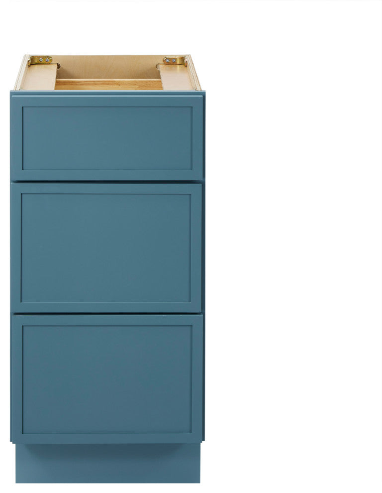 Vanity Art Birch Plywood Single Base Storage Cabinet, Sea Green, 15 Inch (3 Drawers)