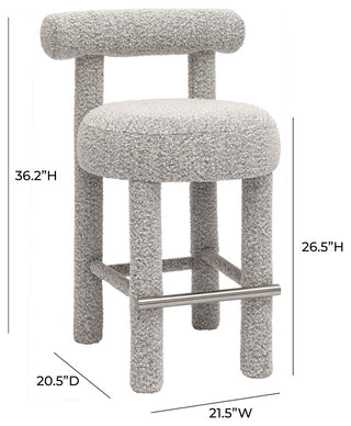 Carmel Black and White Boucle Counter Stool Black,White