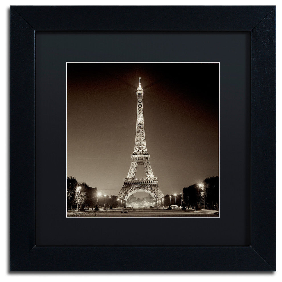 Alan Blaustein ''Tour Eiffel I'' Art, Black Frame, Black Mat, 11x11