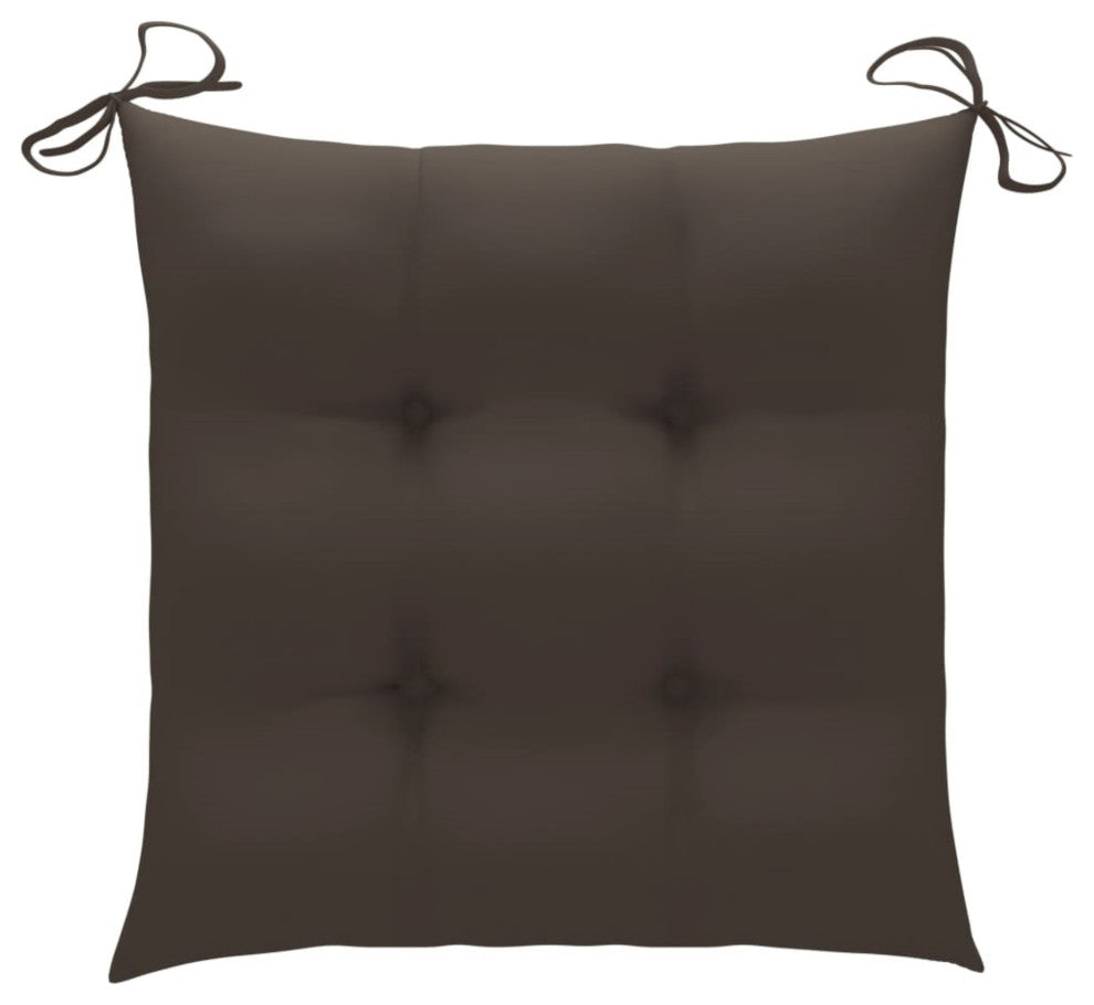 Vidaxl Garden Chairs With Taupe Cushions 4-Piece Set Solid Teak Wood