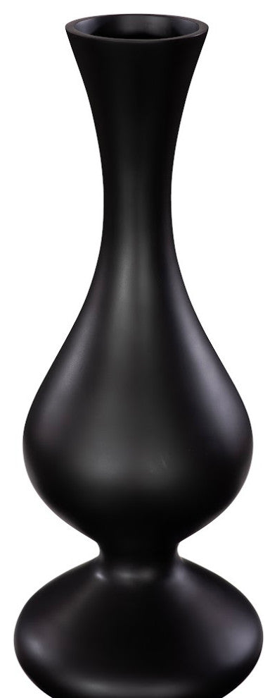 Bella Bloom Vase, Wide, Matte Black