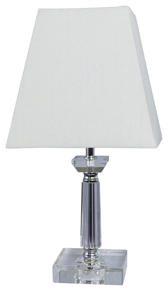 Fangio Lighting 15" Crystal and Metal Table Lamp With Chrome Accents