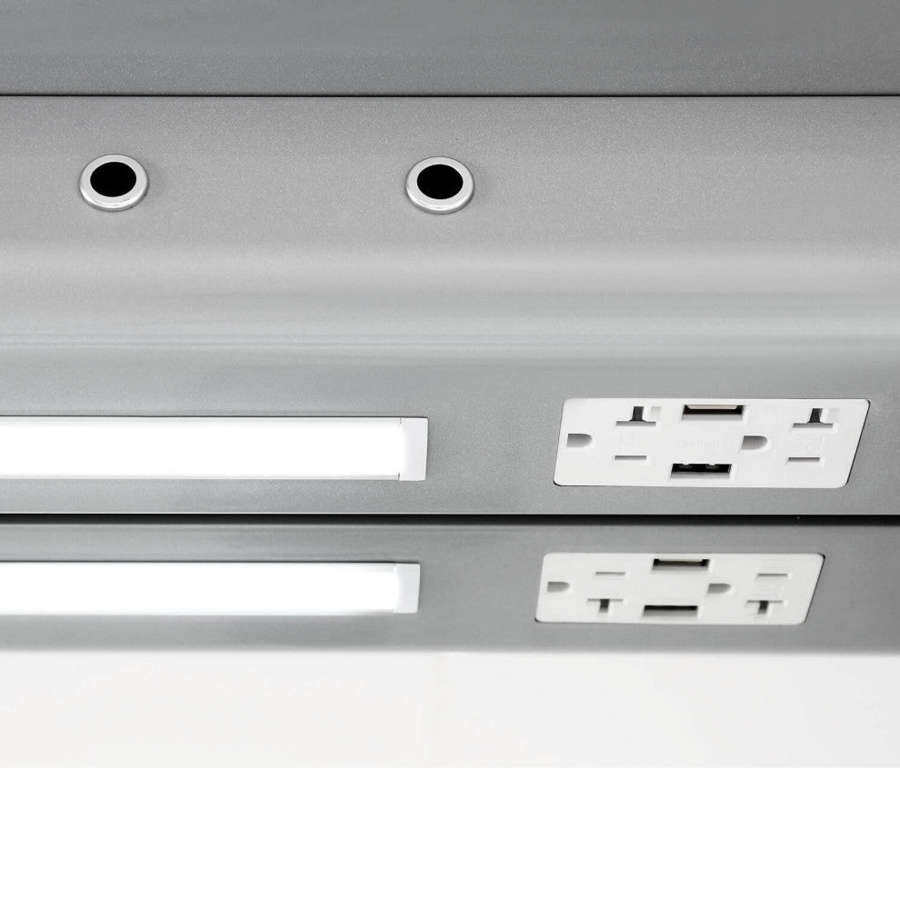 LED Medicine Cabinet With Defog, Dimmer, Makeup Mirror, Outlets, 36x32