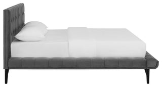 Julia Queen Biscuit Tufted Performance Velvet Platform Bed