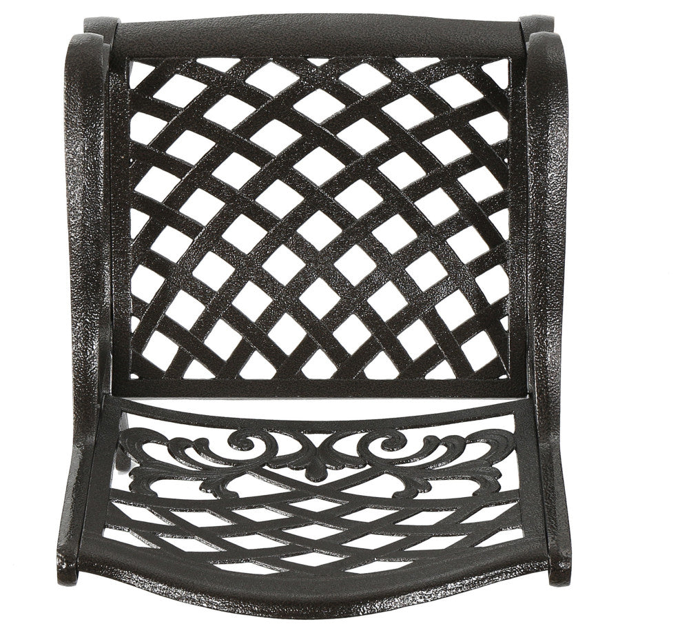 GDF Studio 7-Piece Clarisse Outdoor Finished Aluminum Dining Set, Hammered Bronze