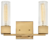 Hinkley Xander Small Two Light Vanity, Heritage Brass