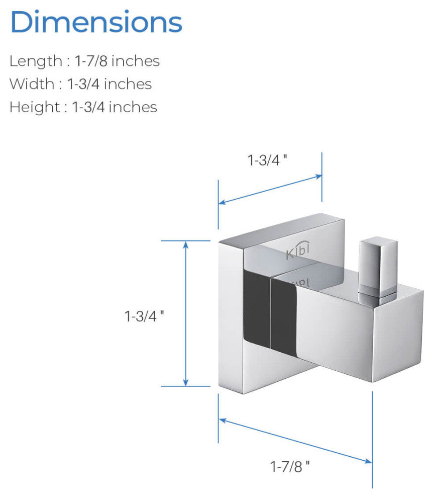 Cube Bathroom Robe Hook KBA1501, Chrome