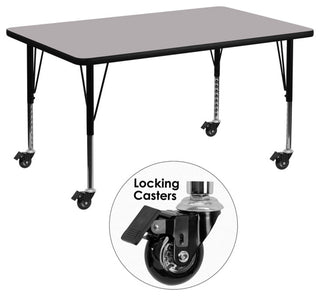 Mobile 30''Wx48''L Gray Thermal Laminate Activity Table