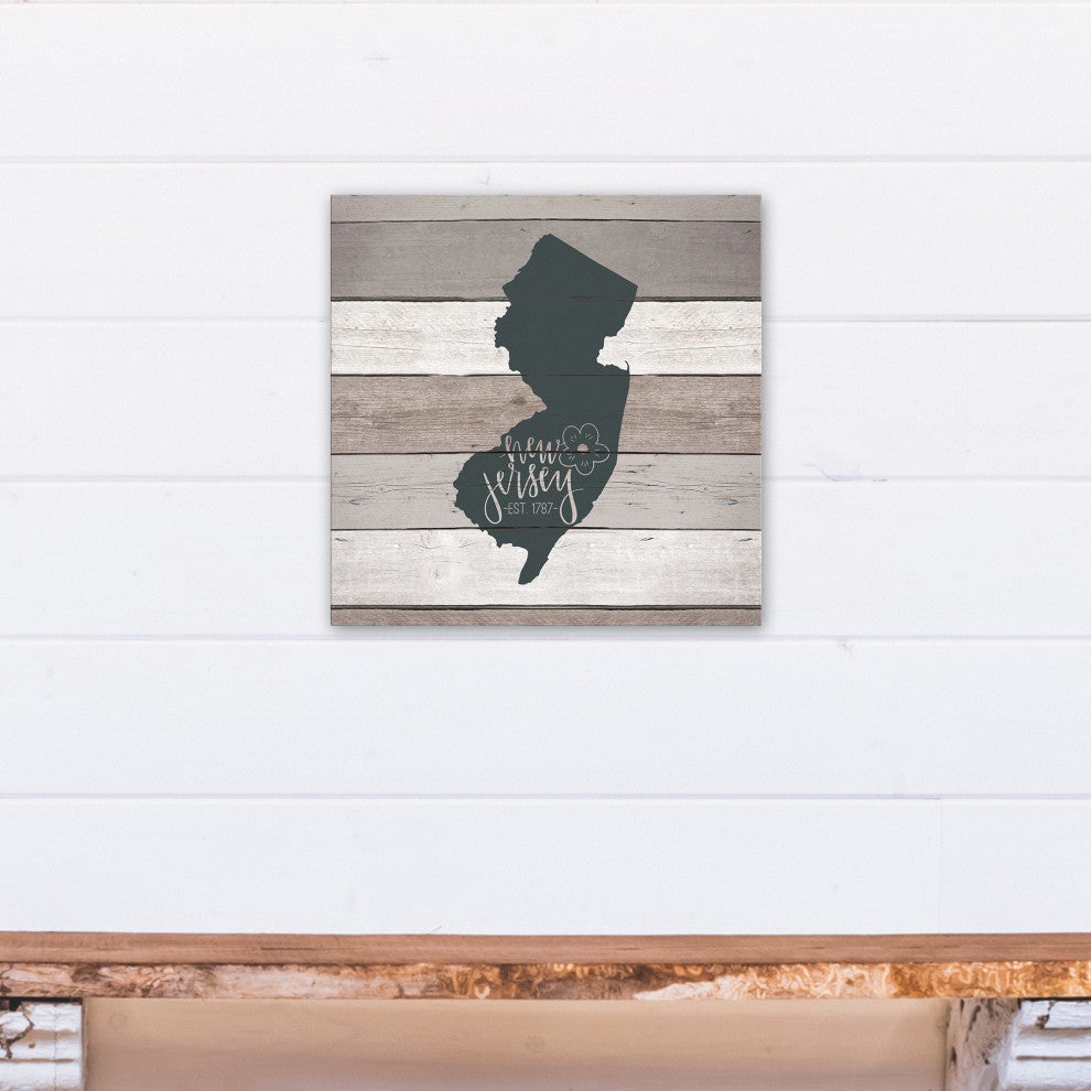 New Jersey Established 16x16 Canvas Wall Art