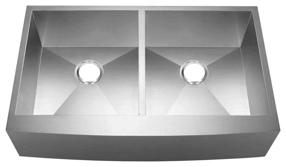 36"x21" Farmhouse Apron Double Bowl Kitchen Sink 10" Deep