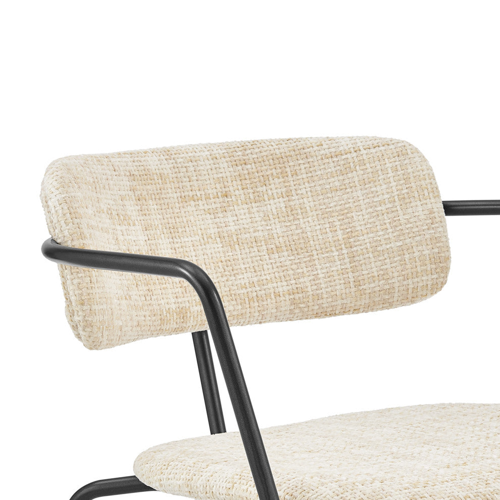 Alivia Fabric Dining Side Arm Chair,, Set of 2, Allure Cream