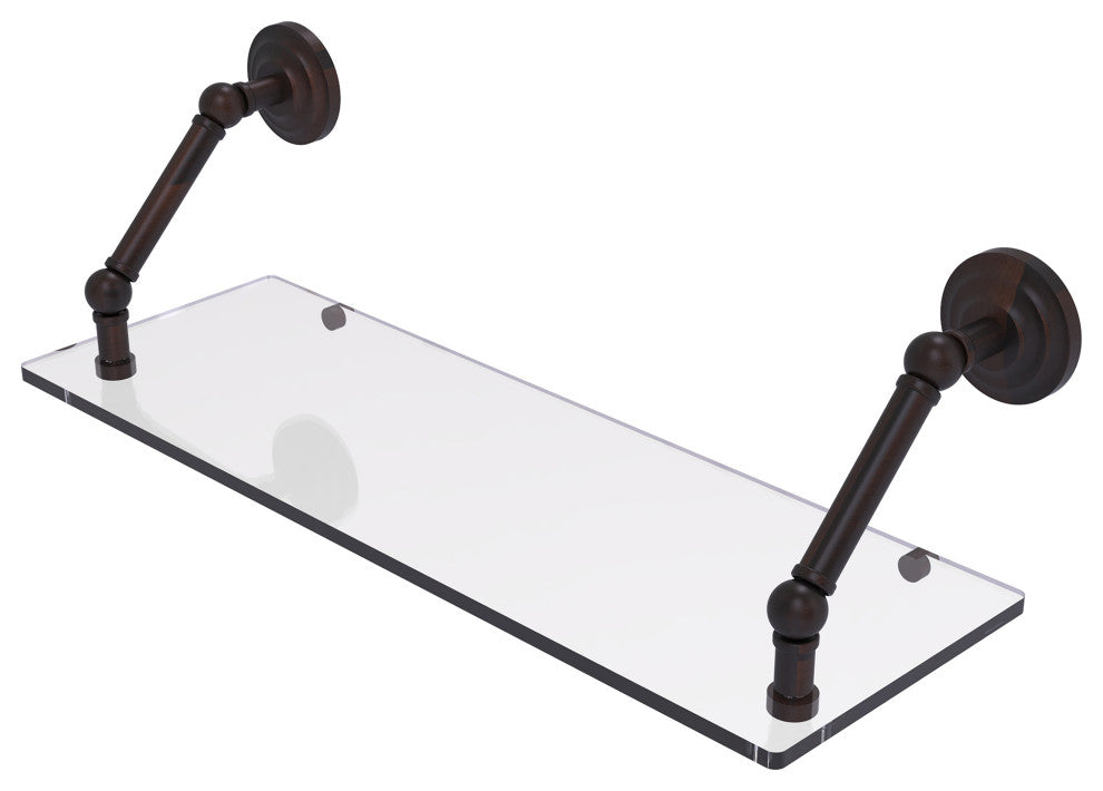 Prestige Que New 24" Floating Glass Shelf, Venetian Bronze