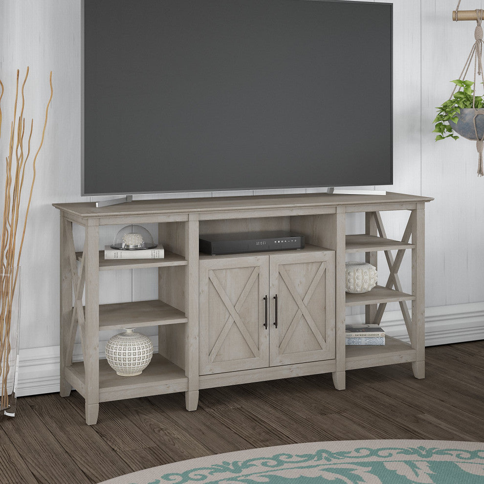 Key West Tall TV Stand for 65" TV, Washed Gray