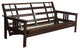 Caleb Frame Futon With Espresso Finish, Suede Black
