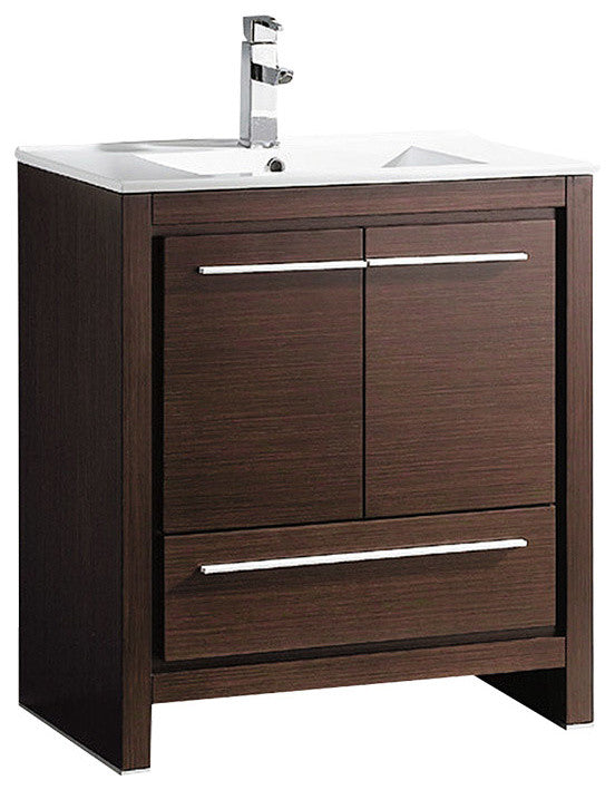 Fresca Allier Wenge Brown Modern Bathroom Cabinet With Sink, 30"