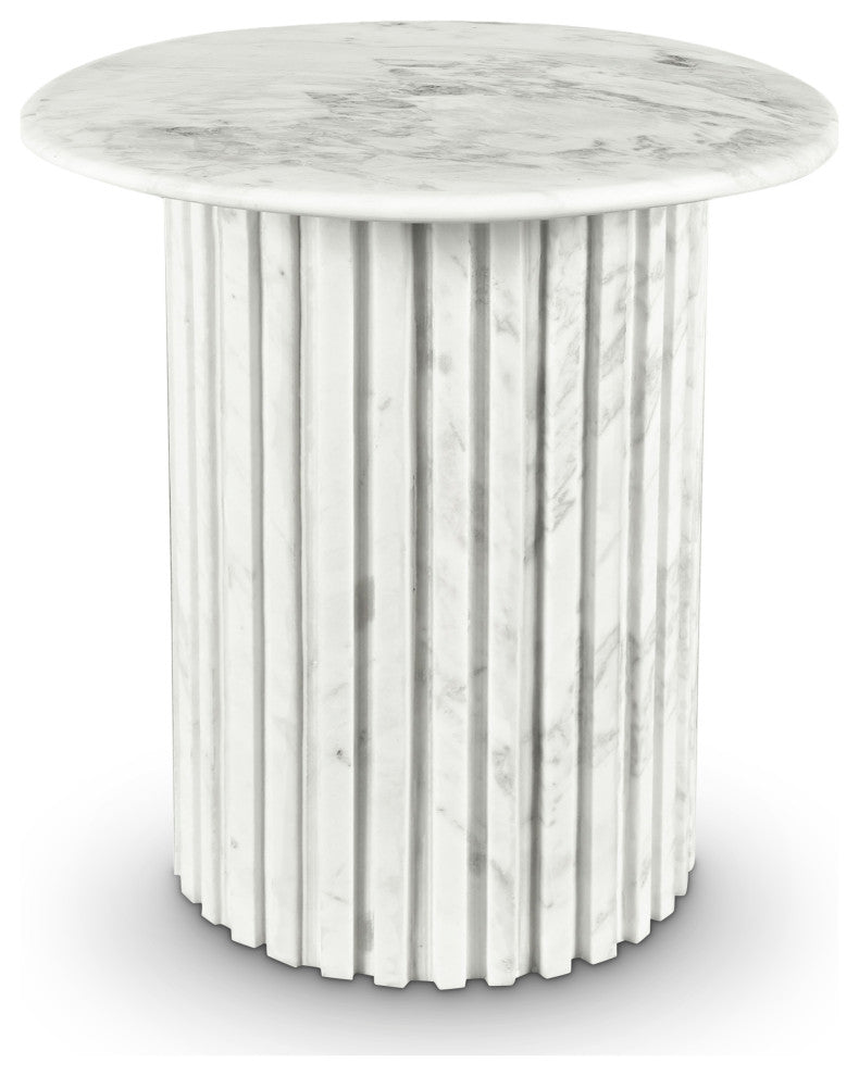Genoa Marble End / Side Table, White