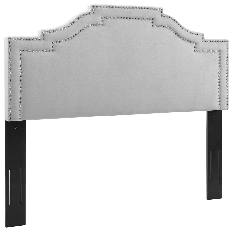 Lucia King/California King Performance Velvet Headboard-Light Gray