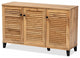 Coolidge Oak Brown Finished Wood 3-Door Shoe Storage Cabinet