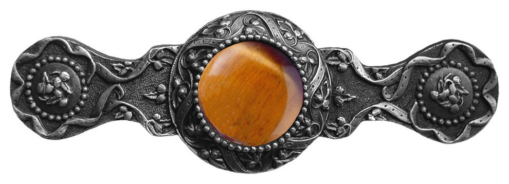 Victorian Jewel Pull Antique Pewter/Tiger Eye