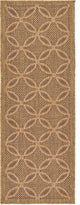 Unique Loom Light Brown Spiral Outdoor 2' 2 x 6' 0 Runner Rug