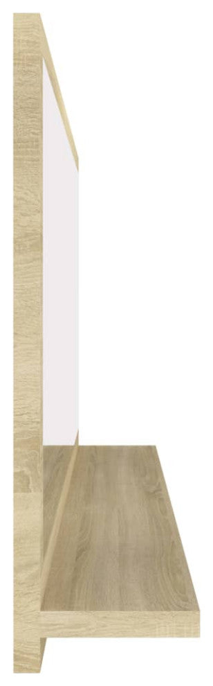 vidaXL Mirror Vanity Mirror Wall Mounted Bath Mirror Sonoma Oak Engineered Wood