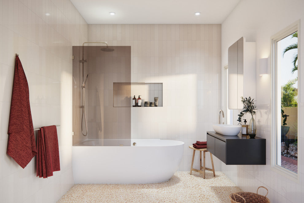 Bathtub Single Fixed Panels, Polished Nickel