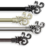 Malina 1" Curtain Rod, Black, 160-240"