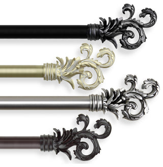 Malina 1" Curtain Rod, Black, 160-240"