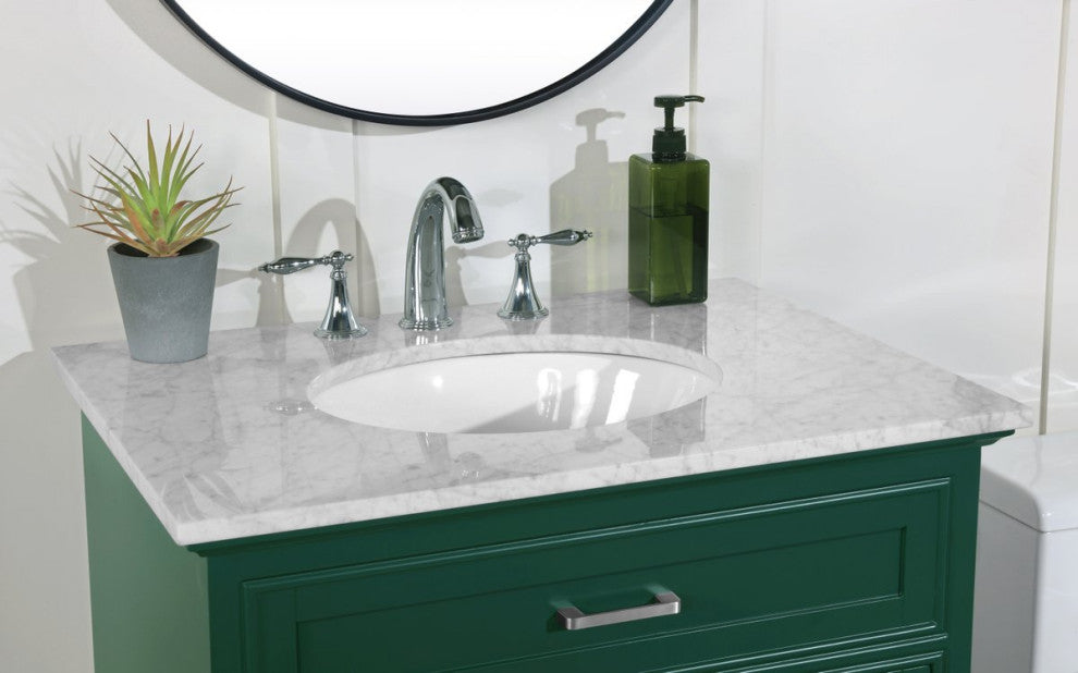 Amber Single Bathroom Vanity, Blue, Green, 30"