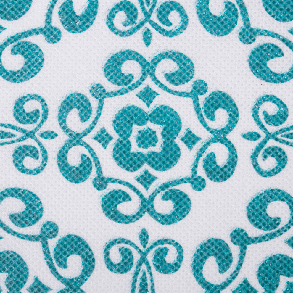Nonwoven Polyester Cube Scroll Teal Square 13"x13"x13", Set Of 2