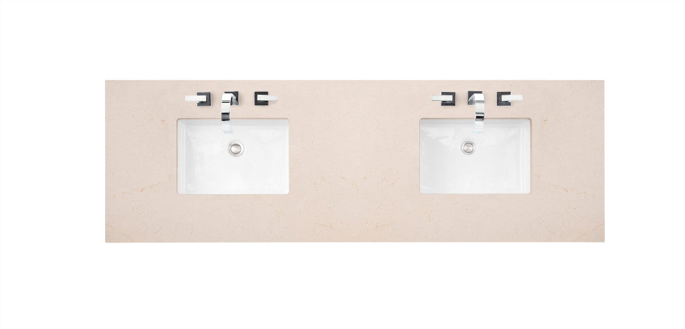 Athens 72" Double Vanity, Glossy White, Eternal Marfil Top