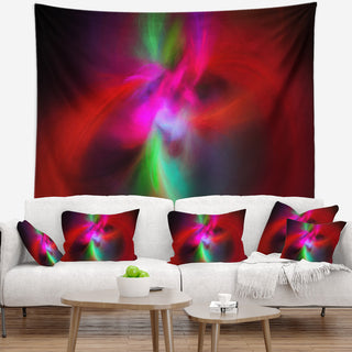 Red Spiral Kaleidoscope Abstract Wall Tapestry, 80"x68"
